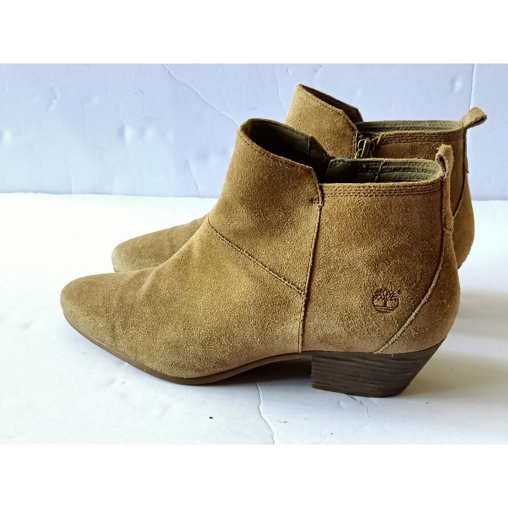 Timberland Ankle Boots Women's Size 8.5 Carleton Side Zip Suede Brown OA162H